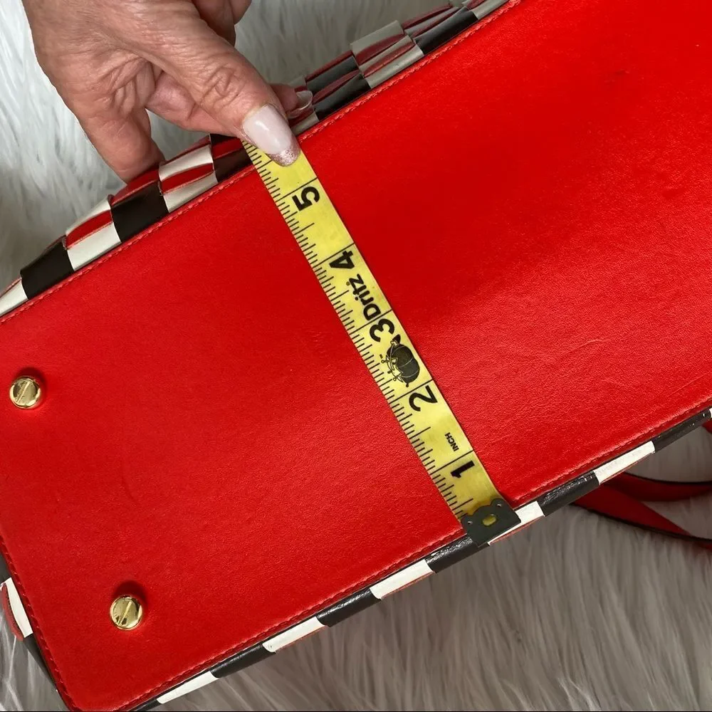 Henri Bendel Leather Centennial Stripe Satchel